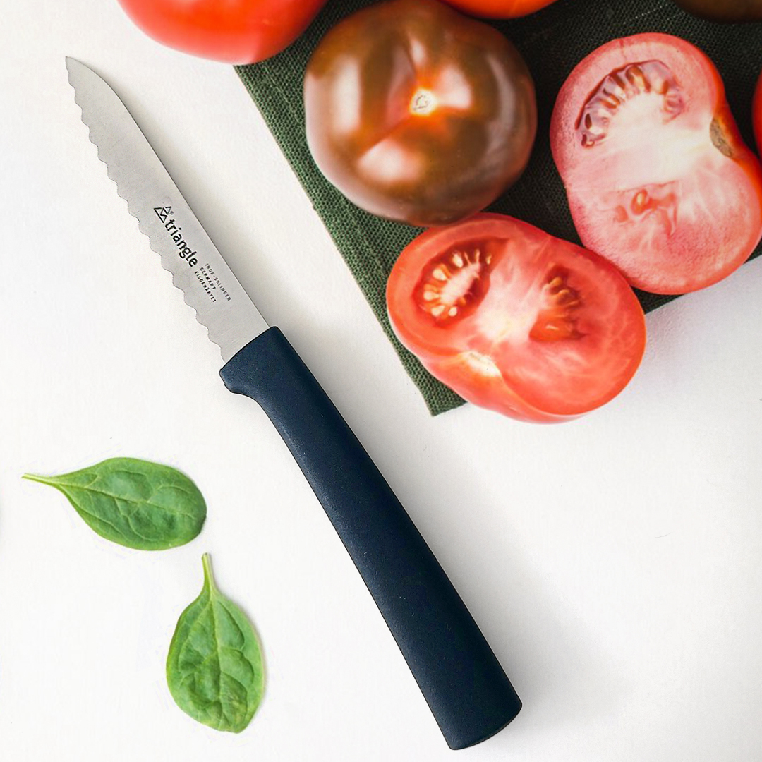 상상앳홈 [트라이앵글] 토마토 나이프 10cm / 물결 칼날 과도 토마토칼 톱니날칼